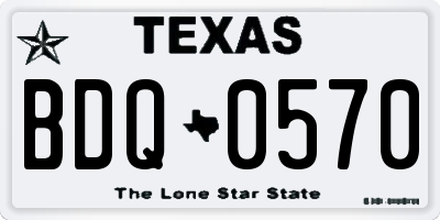 TX license plate BDQ0570