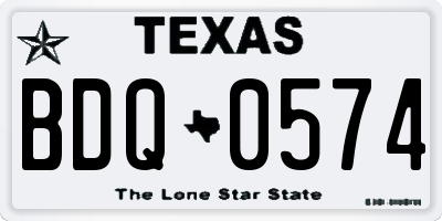TX license plate BDQ0574