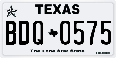 TX license plate BDQ0575