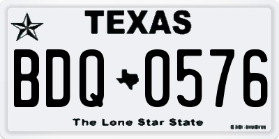TX license plate BDQ0576