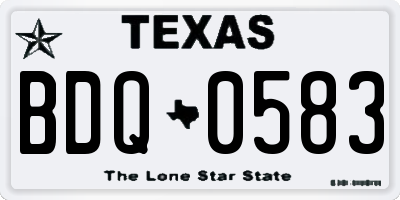 TX license plate BDQ0583