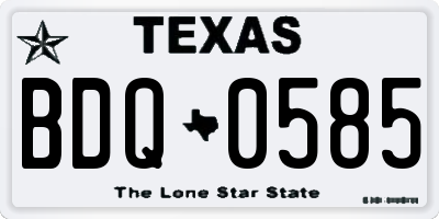 TX license plate BDQ0585