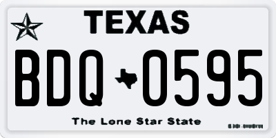 TX license plate BDQ0595