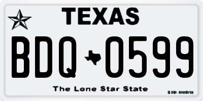 TX license plate BDQ0599
