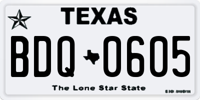 TX license plate BDQ0605