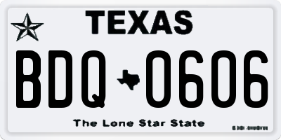 TX license plate BDQ0606
