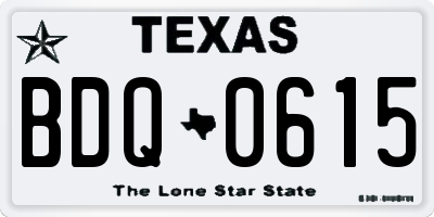 TX license plate BDQ0615