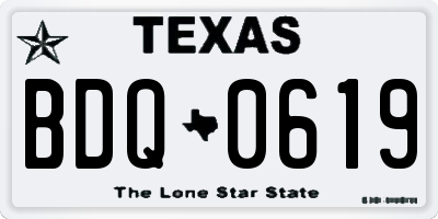 TX license plate BDQ0619