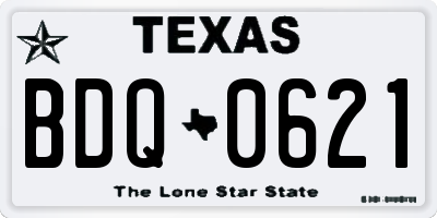 TX license plate BDQ0621