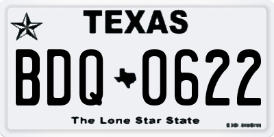 TX license plate BDQ0622