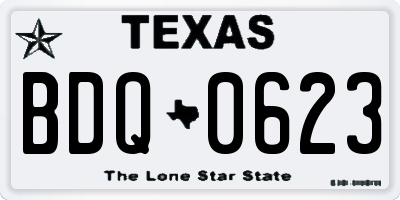 TX license plate BDQ0623