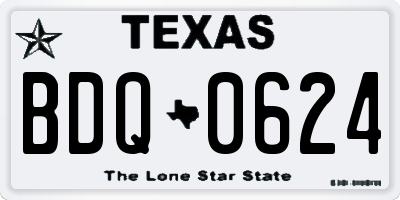 TX license plate BDQ0624