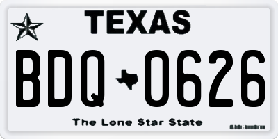 TX license plate BDQ0626