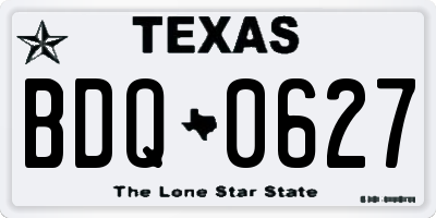 TX license plate BDQ0627