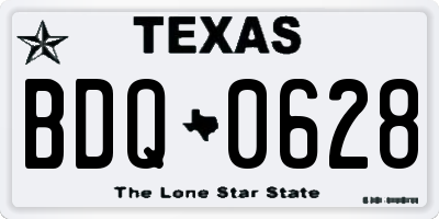 TX license plate BDQ0628