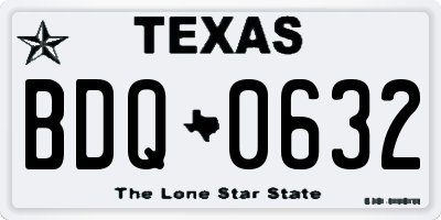 TX license plate BDQ0632