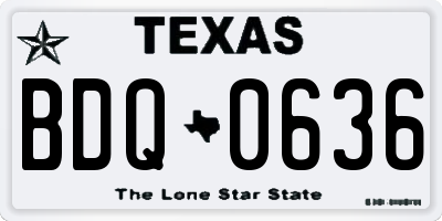 TX license plate BDQ0636