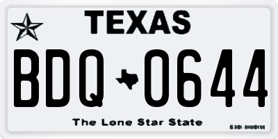 TX license plate BDQ0644