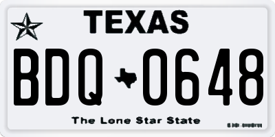TX license plate BDQ0648