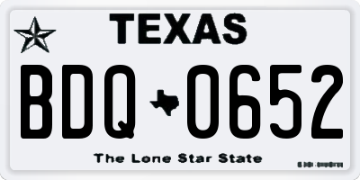 TX license plate BDQ0652
