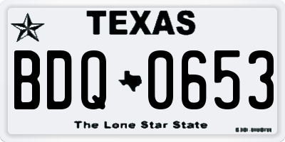 TX license plate BDQ0653