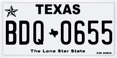 TX license plate BDQ0655