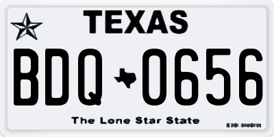 TX license plate BDQ0656