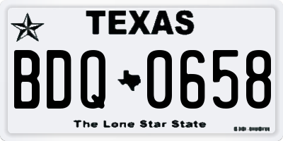 TX license plate BDQ0658