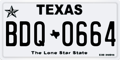 TX license plate BDQ0664
