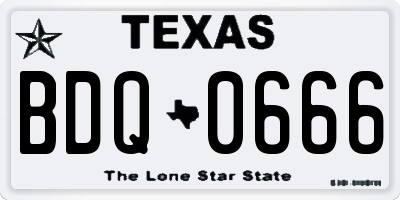 TX license plate BDQ0666