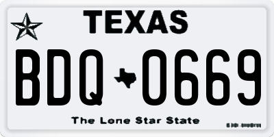 TX license plate BDQ0669