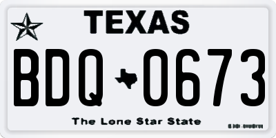 TX license plate BDQ0673