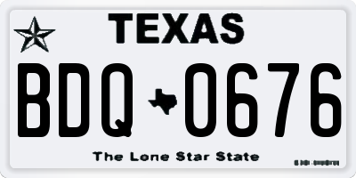 TX license plate BDQ0676