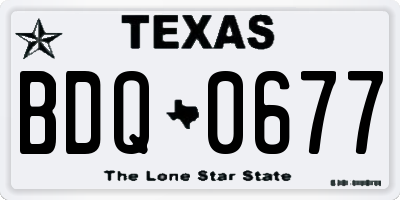 TX license plate BDQ0677