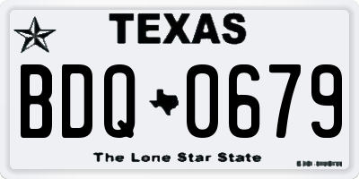 TX license plate BDQ0679