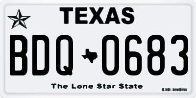 TX license plate BDQ0683