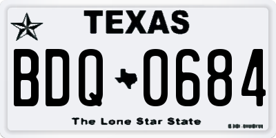 TX license plate BDQ0684
