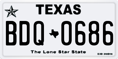 TX license plate BDQ0686