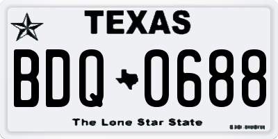 TX license plate BDQ0688