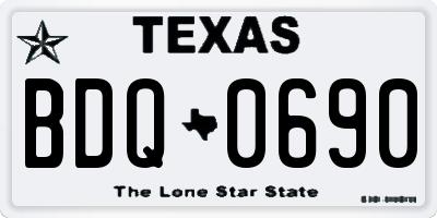 TX license plate BDQ0690