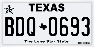 TX license plate BDQ0693
