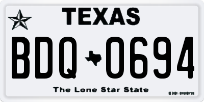 TX license plate BDQ0694