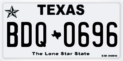 TX license plate BDQ0696