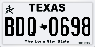 TX license plate BDQ0698