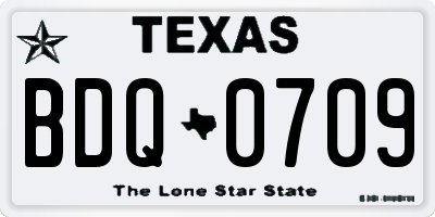 TX license plate BDQ0709