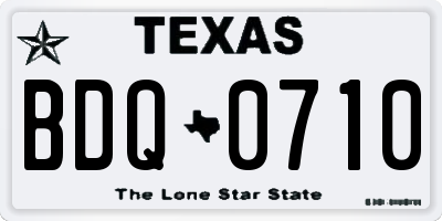 TX license plate BDQ0710