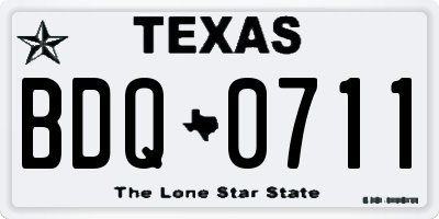 TX license plate BDQ0711