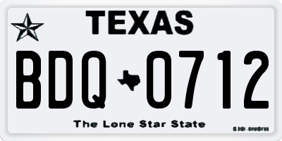 TX license plate BDQ0712