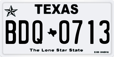 TX license plate BDQ0713