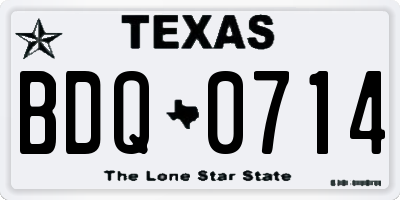 TX license plate BDQ0714